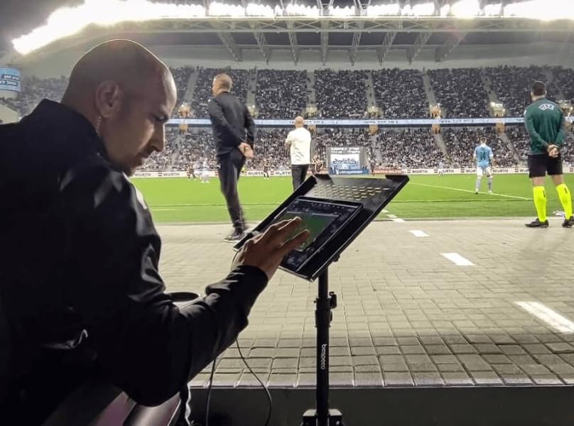 Medical Tablets as part of GS VAR System in action during UEFA QUAlifiers 2023